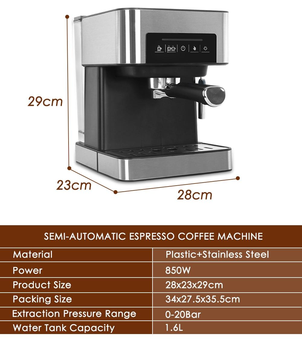 ITOP Expresso Coffee Machine 20 Bar Semi Automatic Cappuccino Italian Latte Coffee Maker Steam Wand Hot Water