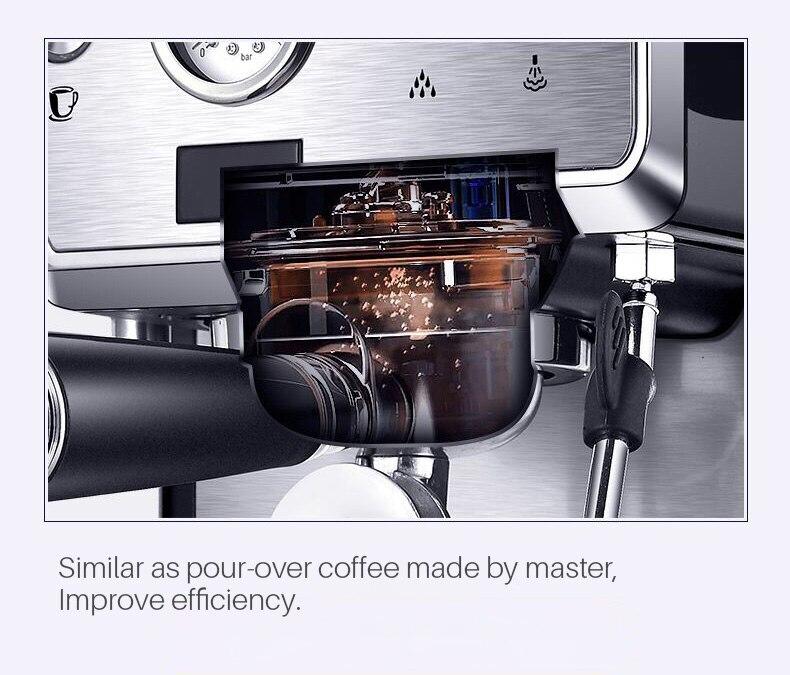15bar Coffee Maker Espresso Machine Household Semi-automatic Pump Cappuccino Milk Frother Italian Coffee Machine