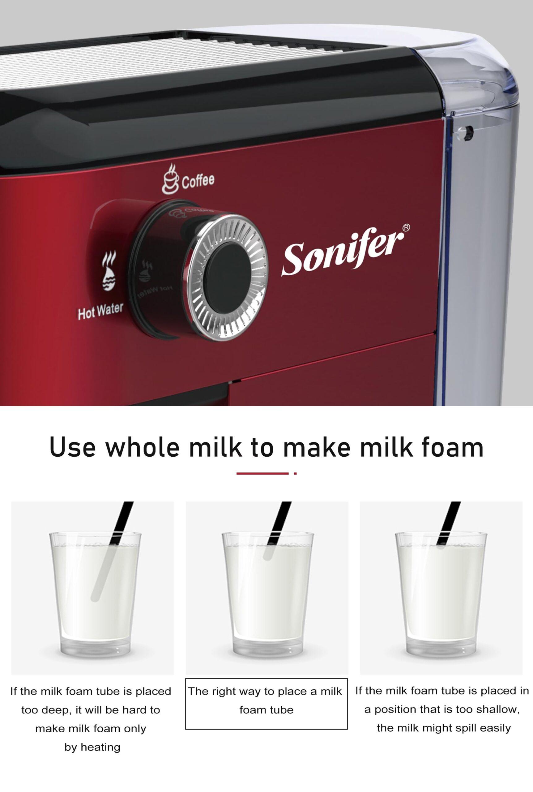 Sonifer Italian Expresso Coffee Machine Dolce Milk Frother Home Appliances Electric Foam Cappuccino Coffee Maker Semi Automatic