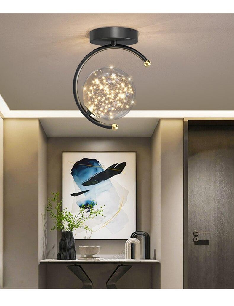 LED Ceiling Light Indoor Black&Gold Ceiling Lamp for Living Room Bedroom Aisle Corridor Porch Lighting Light Home Decor Fixtures