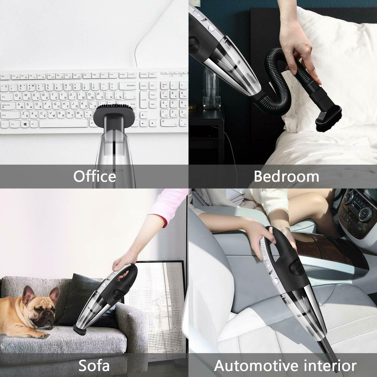 6000PA Car Vacuum Cleaner Handled Vacuum Powerful Cyclonic Suction Cleaner Portable Wet and Dry Use Vacuum Cleaners for Car Home