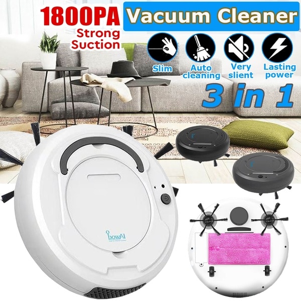 Automatic Robot Vacuum Cleaner Cordless 3-In-1 Multifunctional USB Rechargeable Wet And Dry Smart Sweeping Cleaning For Home