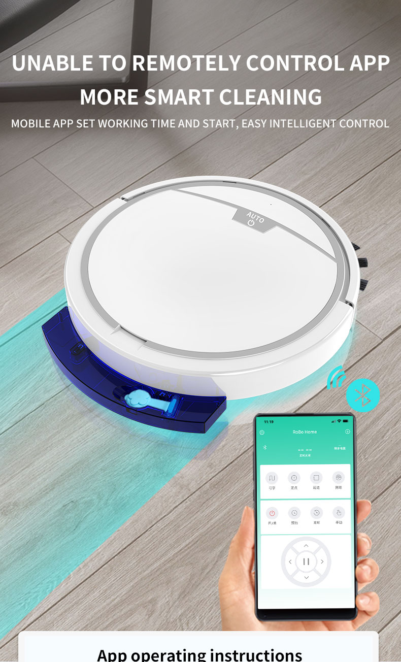 2800PA Robot Vacuum Cleaner Smart APP Remote Control Wireless Cleaning Machine Floor Sweeping Wet Dry Vacuum cleaner For Home