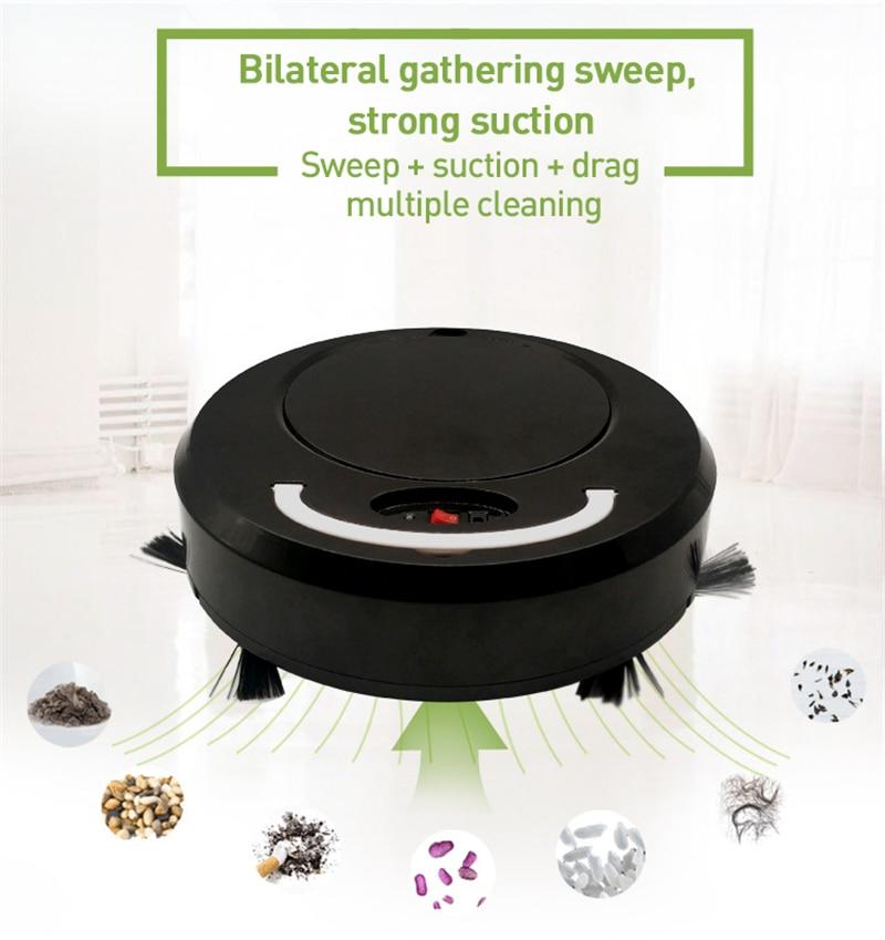 Robot Vacuum Cleaner Portable USB Rechargeable Sweeping Mopping Suction Robot Dry Wet Sweeping Vacuum Cleaner Strong Suction