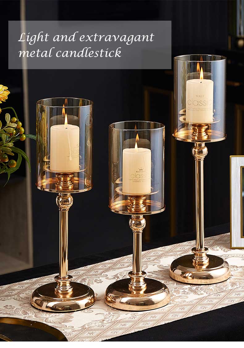European Decor Wedding Centerpieces Home Decoration Glass Candle Holders Center Table Living Room Crystal Candelabra Candlestick