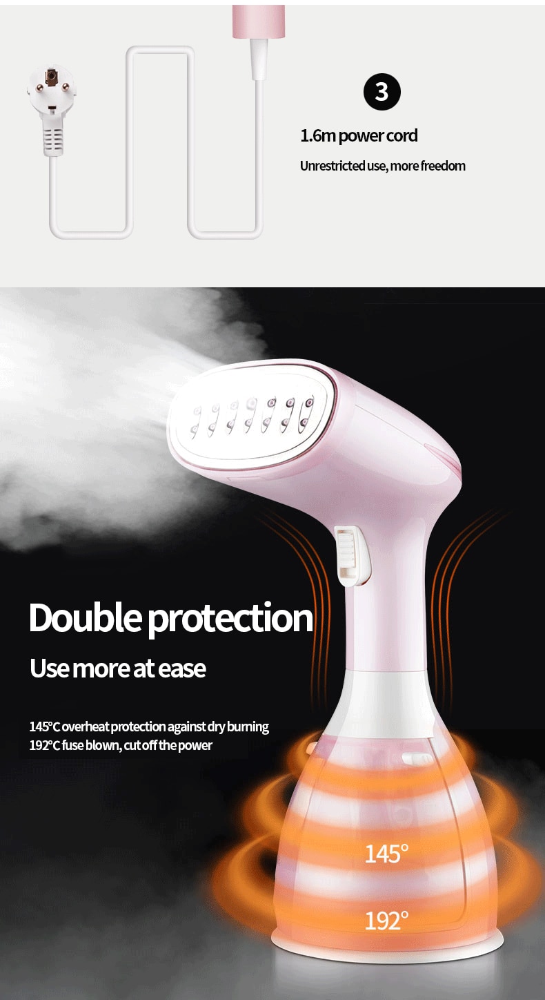Triple Portable Steamer Handheld Steam Iron Clothes Garment Steamer for Home Steamer Clothing Planchas Para Ropa 1500W 280ml