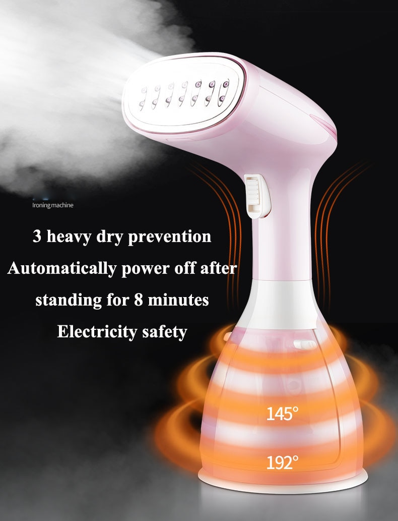 Steam in Seconds 1500W Powerful Portable Handheld Garment Steamer for Clothes Vertical Electric Iron Ironing Travel Home