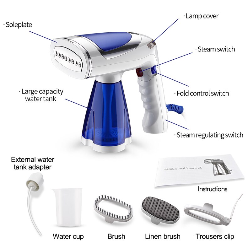Handheld Folding Travel Garment Steamers Hanging Ironing Machine 1600W Portable Steam Iron For Clothes Steam Generator