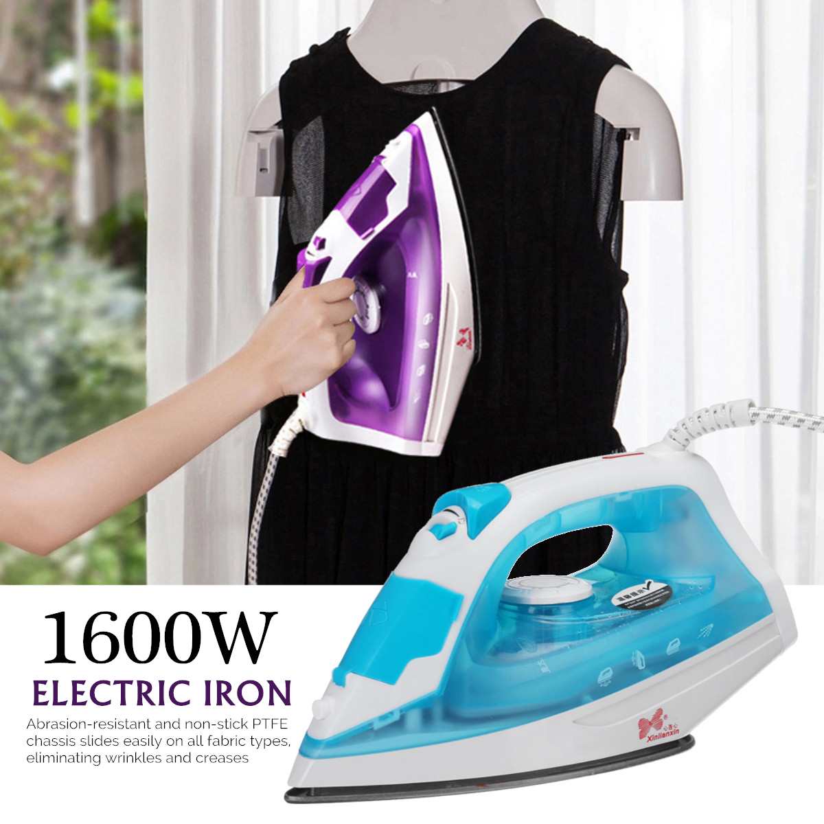 150ML 220V Electric Garment Iron Adjustable Handheld Steam Irons Clothing Laundry Appliance Portable Ironing Machine 1600W