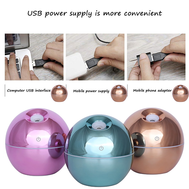 USB Aroma Essential Oil Diffuser Ultrasonic Cool Mist Humidifier Air Purifier 7 Color Change LED Night Light for Office Home