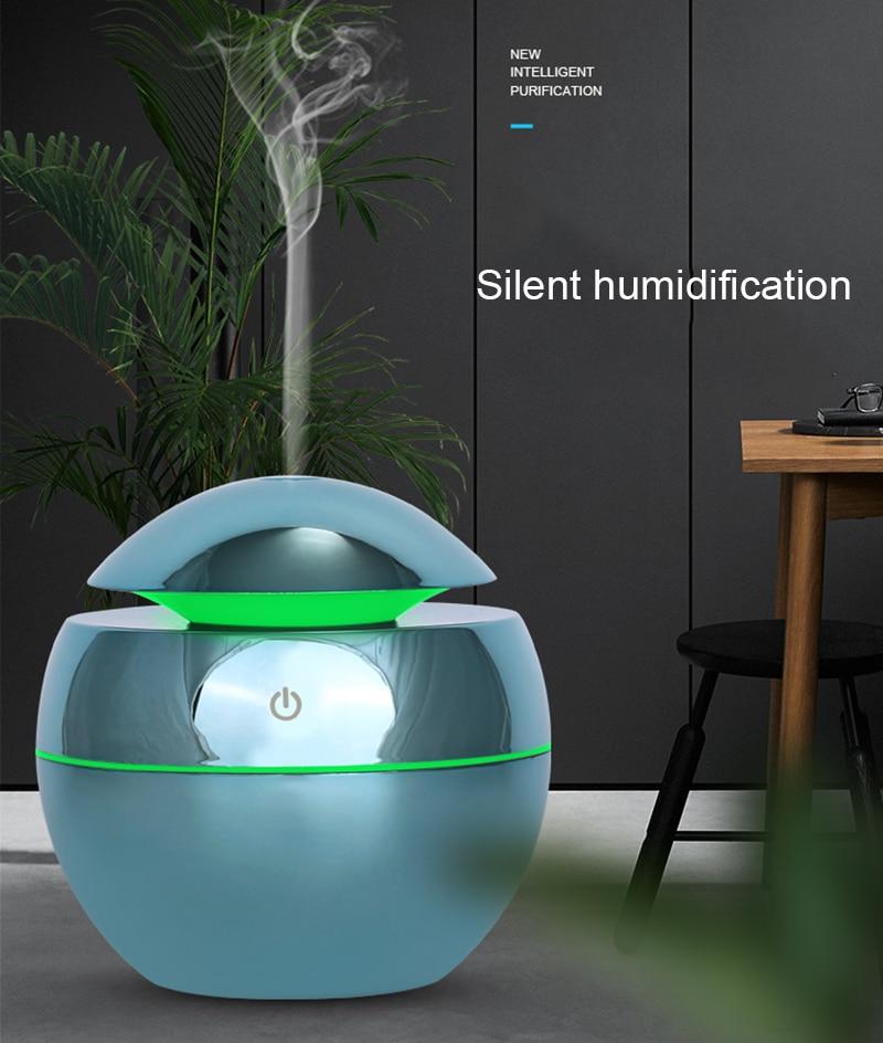 USB Aroma Essential Oil Diffuser Ultrasonic Cool Mist Humidifier Air Purifier 7 Color Change LED Night Light for Office Home