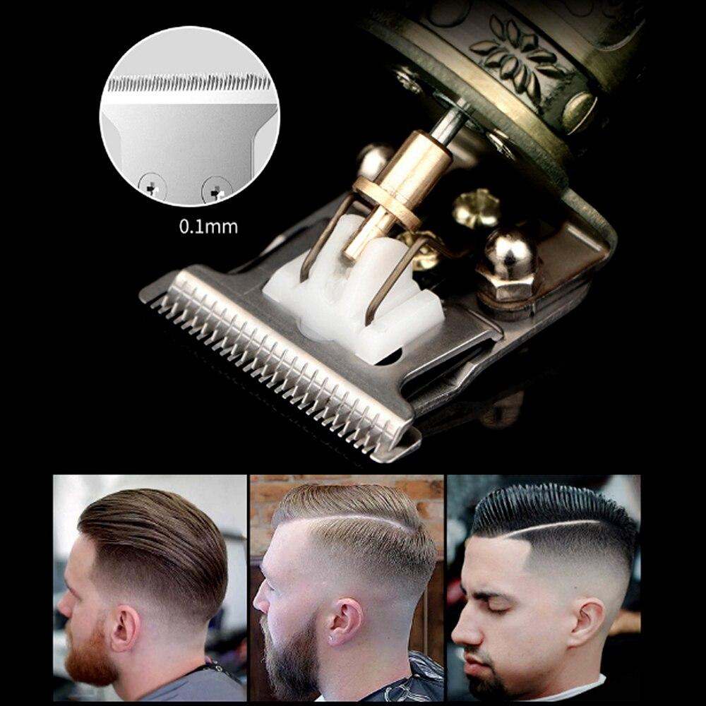 0 mm T-blade Hair Trimmer Rechargeable Electric Hair Clipper Barbershop Cordless 0mm Shaver Small Baldheaded Outliner Mens Groom