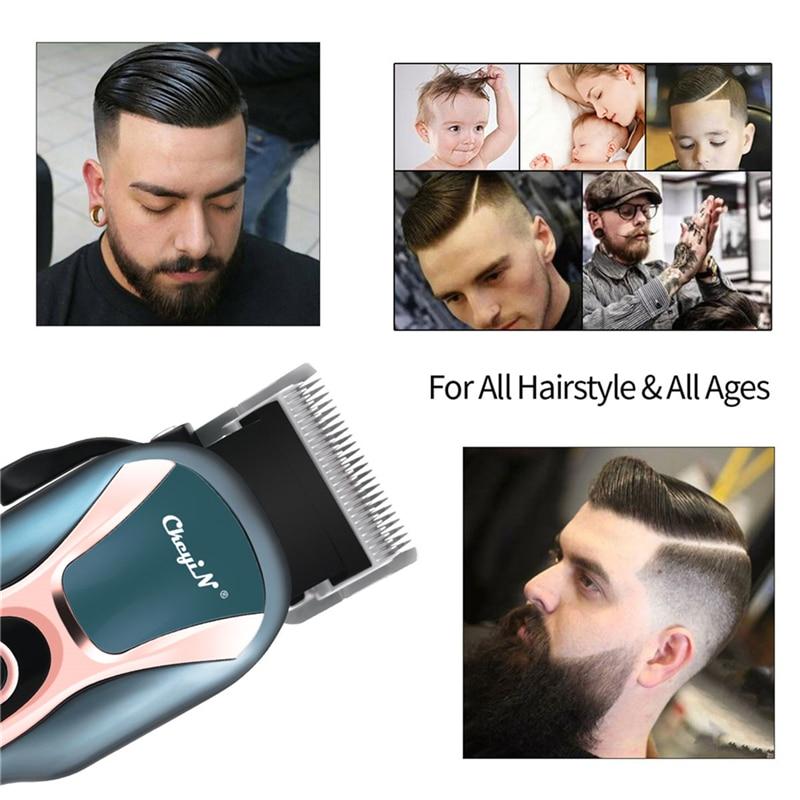 CkeyiN LCD Professional Hair Clipper Men's Barber Beard Trimmer Electric Rechargeable Cutting Machine Cordless Haircut Adult Kid