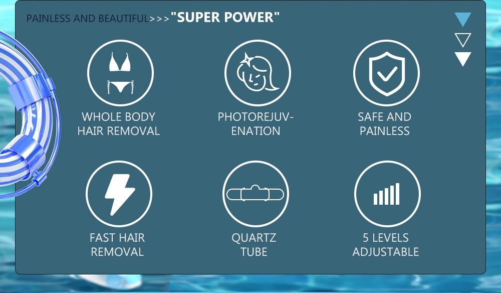 Professional Permanent IPL Laser Depilator 600000 flash LCD laser hair removal Photoepilator head painless hair remover machine