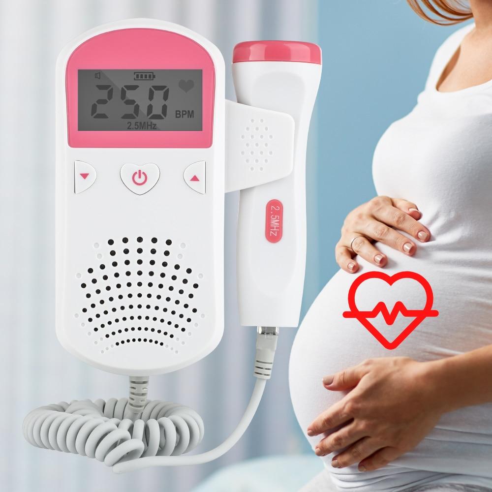 Fetal Doppler Ultrasound Baby Monitor Household Fetus Baby Heartbeat Detector Portable Baby Heart Rate Monitor 2.5MHz