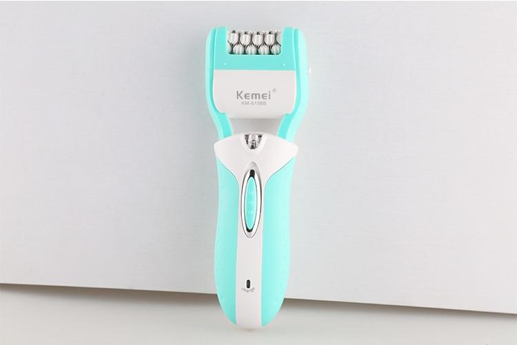 Kemei Electric Epilator 3 in 1 Rechargeable Lady Depilador Callus Remover Hair Shaver Foot Care Tool Electric Hair Removal