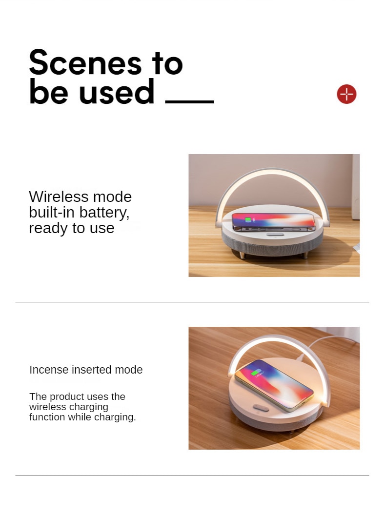 S21 Pro Bluetooth Speaker Wood Wireless Chargers LED Lamp for iPhone 13 13Pro 12 Holder 15W High Power Fast Charging Stand