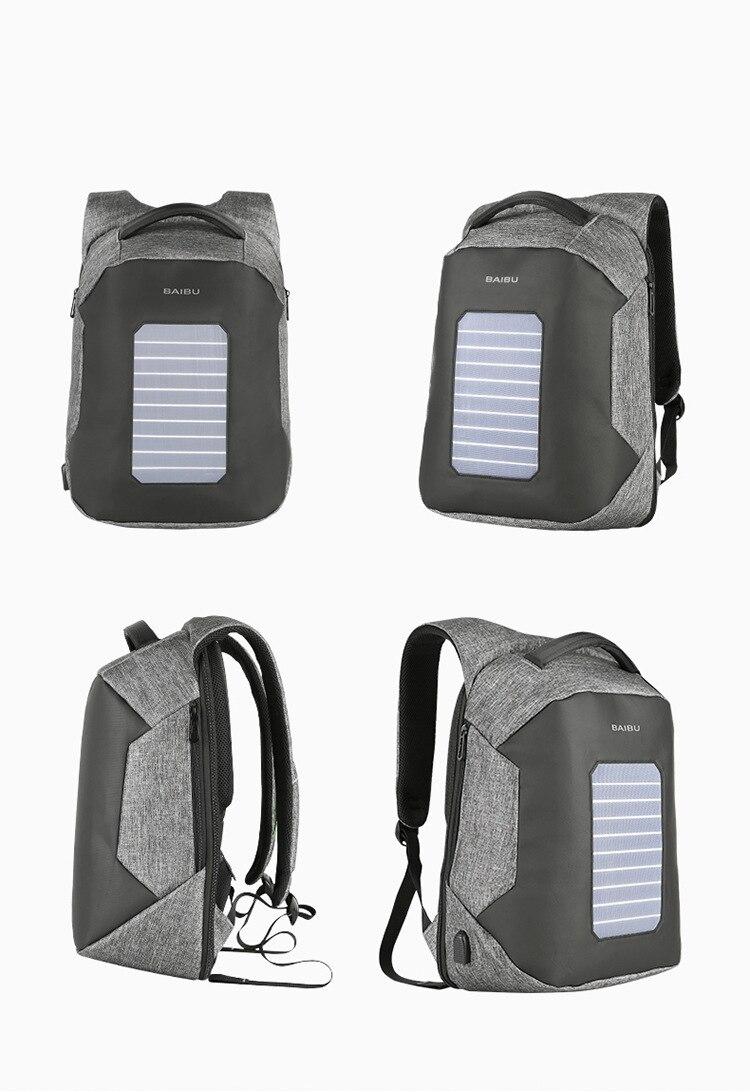 DC.meilun Solar Smart Backpack Men's Backpack USB Rechargeable Outdoor Travel Bag Multi-Function Travel Sport Mochila Hombre