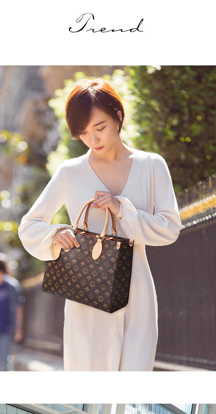 Luxury New Printed Color Matching Phopping Bag Women's Bag Fashion Tote Handbags Large Capacity One-Shoulder Handbags
