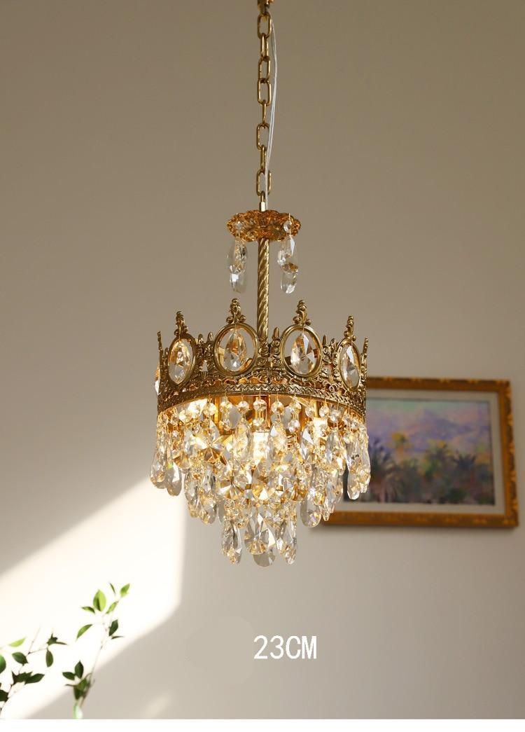 Modern Luxury Crystal Ceiling Chandelier Lighting Medieval Palace Home Decor Living Dining Room Hotel LED Crown Gold Hang Lamp