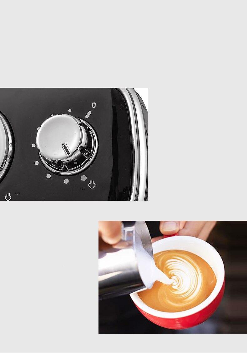 15 Bar Electric Espresso Italian Coffee Maker Machine Pump Type Latte Cappuccino Milk Bubble Maker Steam Temperature Display