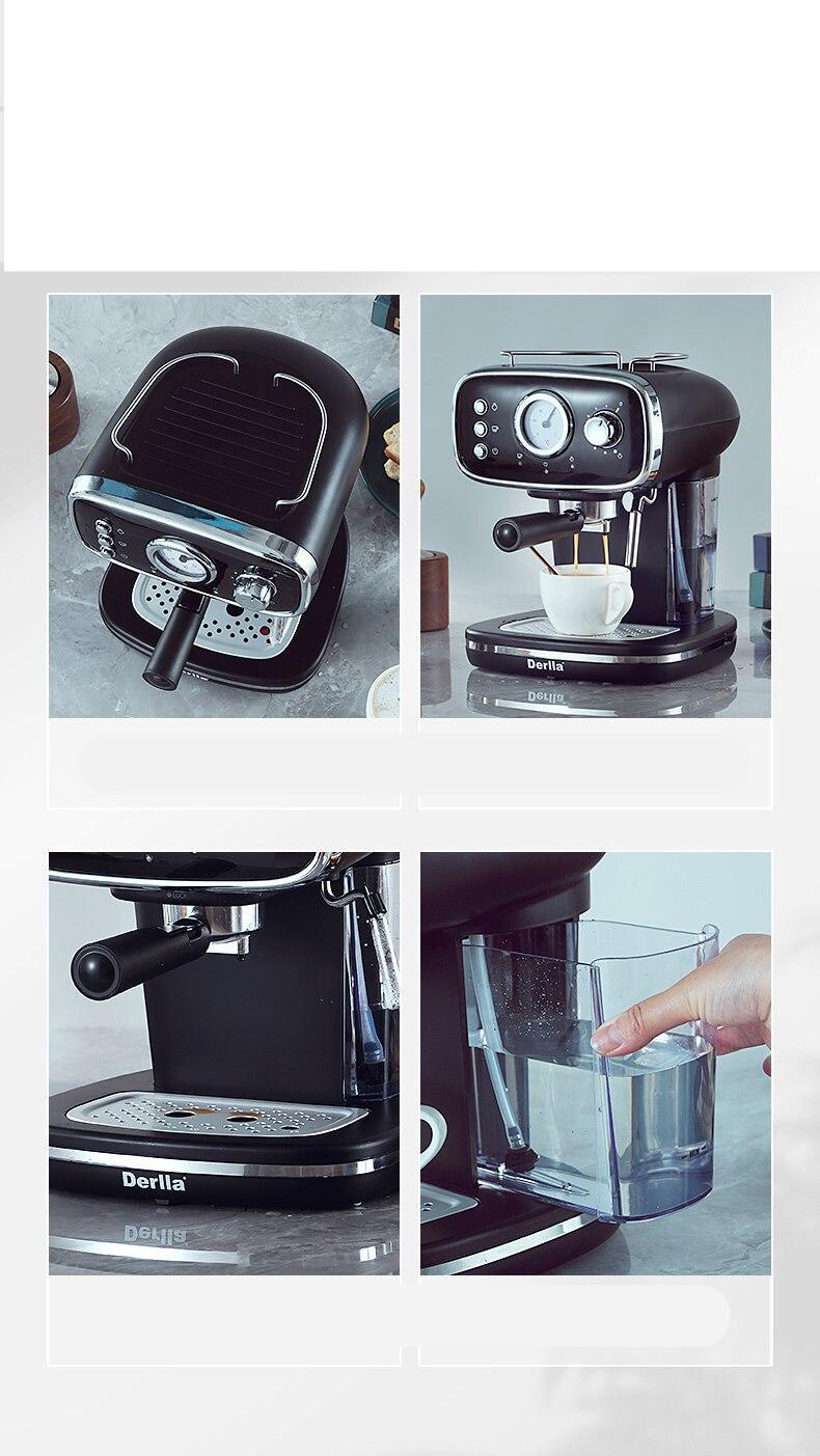 15 Bar Electric Espresso Italian Coffee Maker Machine Pump Type Latte Cappuccino Milk Bubble Maker Steam Temperature Display