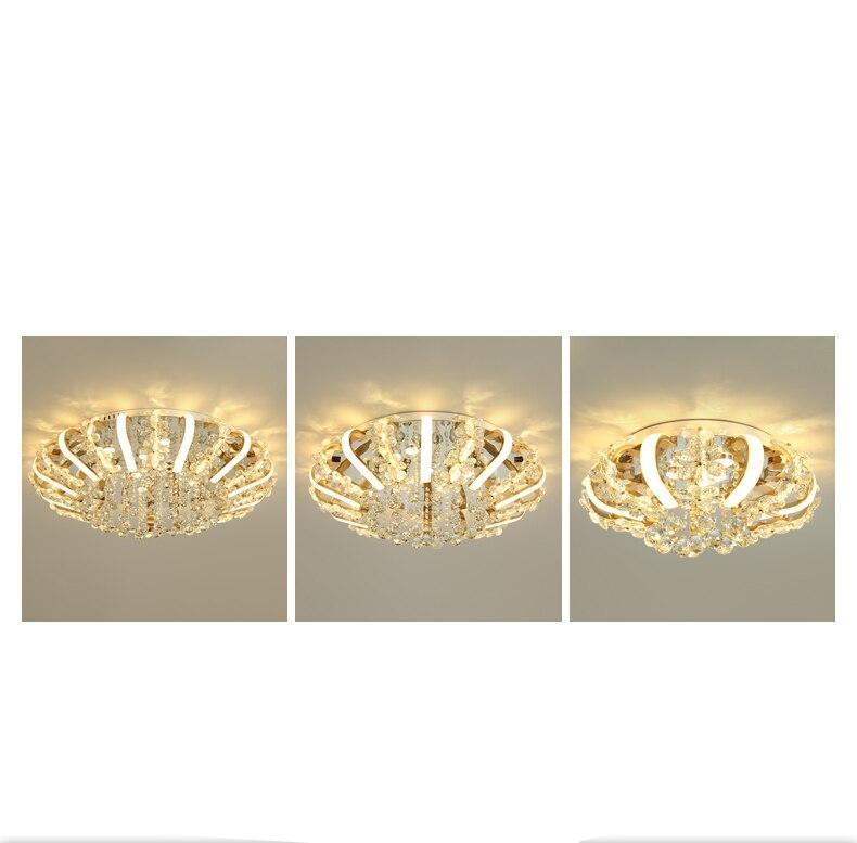 Light luxury post modern simple crystal led ceiling lamp circular living room bedroom luxury ceiling lamp creative lighting