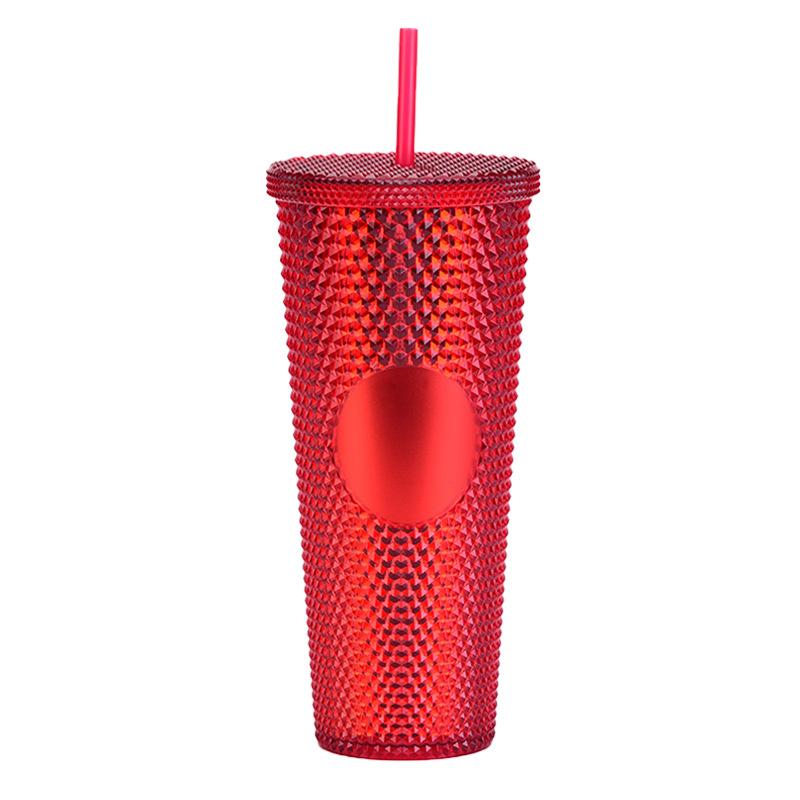 Diamond Beaming Goddess Cup Water Cup Durian Laser With Straw 710ML Tumblers Mermaid Plastic Cold Coffee Cups Gift Mug With Lid