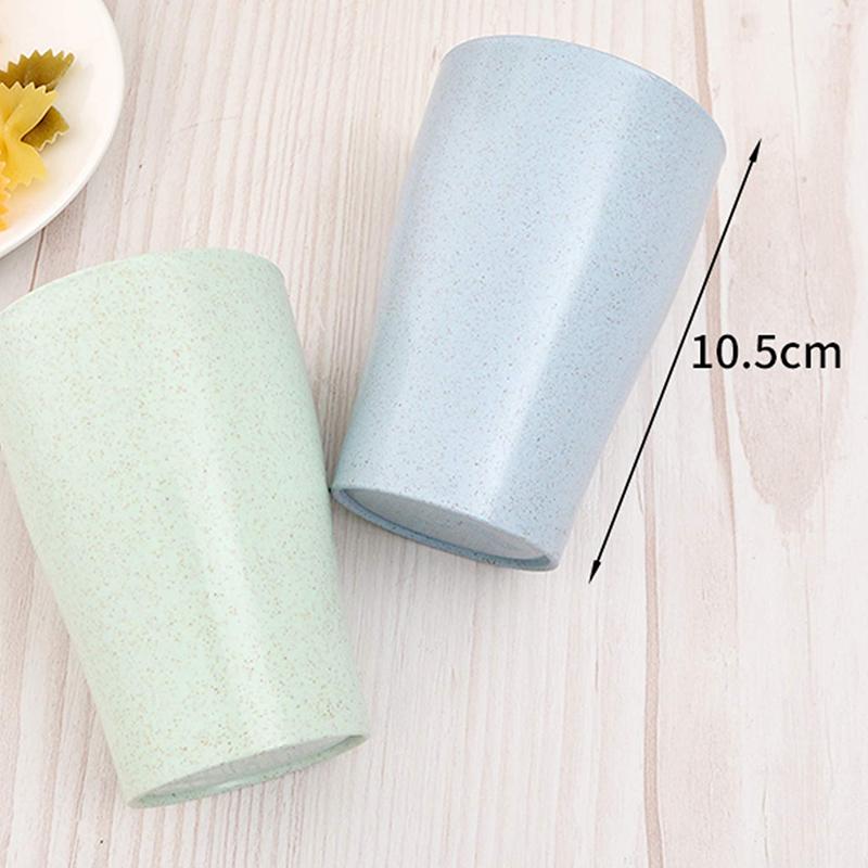 4Pcs Wheat Straw Water Cup Multi-Functional Coffee Glue Plastic Cup Drinking Glass Kids Cups Reusable Tumbler Drinking Cup Set