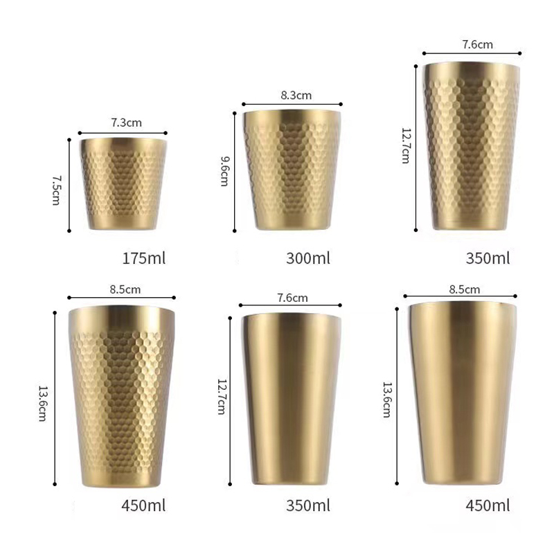 Double-layer Gold/Silver Reusable Cup Water Tumbler Stanley Mug Stainless Steel Drink Cup For Party Insulation Hot Water Kettle