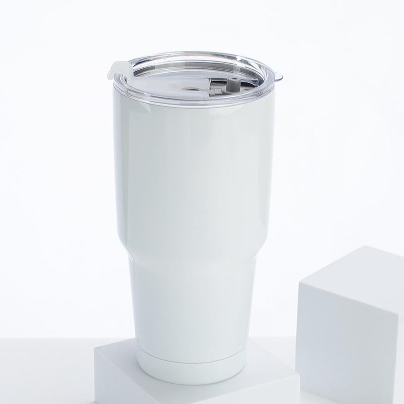 Sublimation Blank Stainless Steel White Tumbler With Lid Double Wall Vacuum Insulated Travel Mug Wine Beer Cup Coffee Mugs