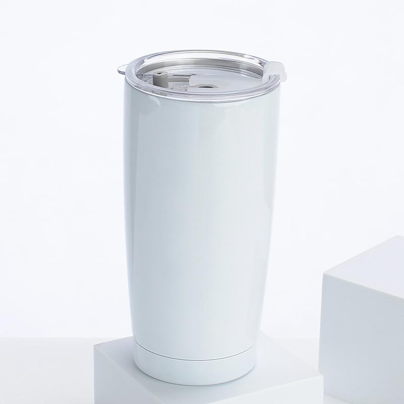 Sublimation Blank Stainless Steel White Tumbler With Lid Double Wall Vacuum Insulated Travel Mug Wine Beer Cup Coffee Mugs