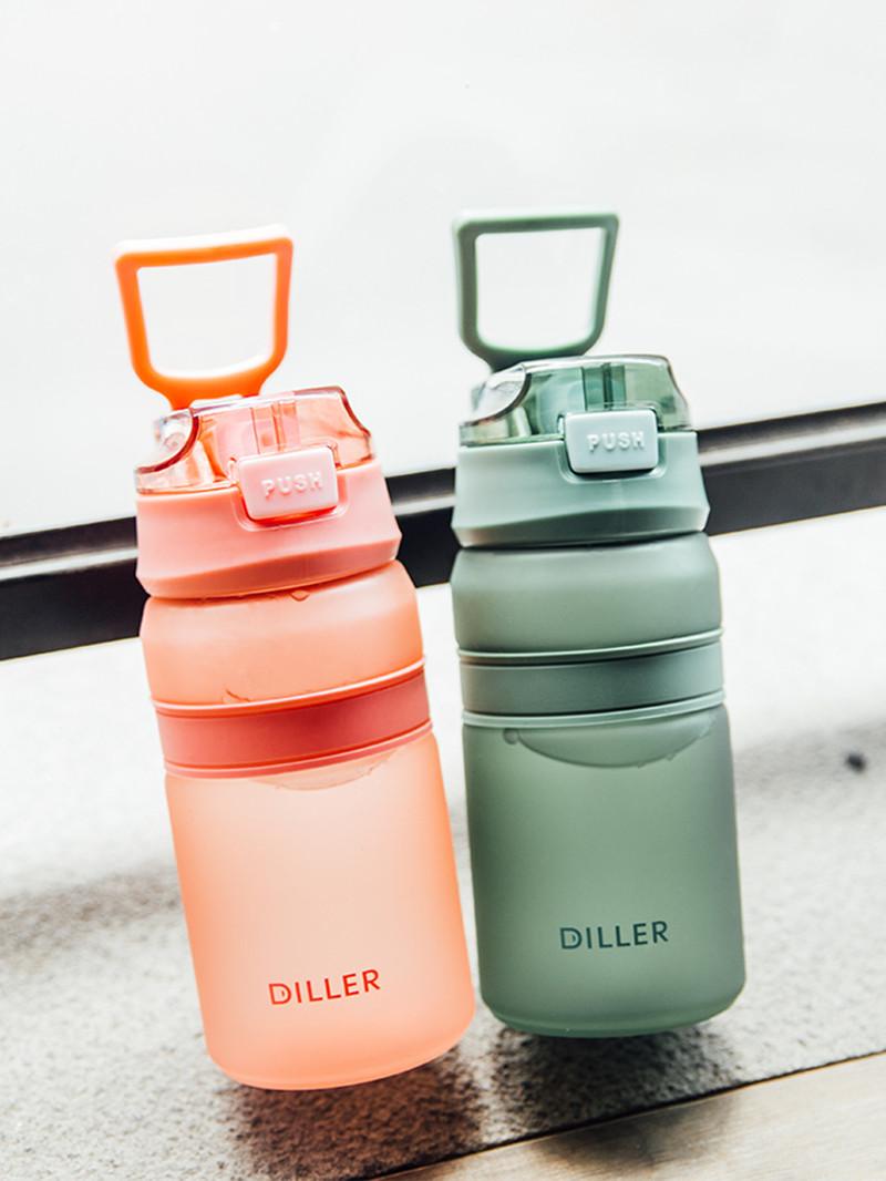 6 Colors Portable Tritan Material Water Bottle With Straw Outdoor Sport Fitness Drinking Bottles Durable Plastic Bottle
