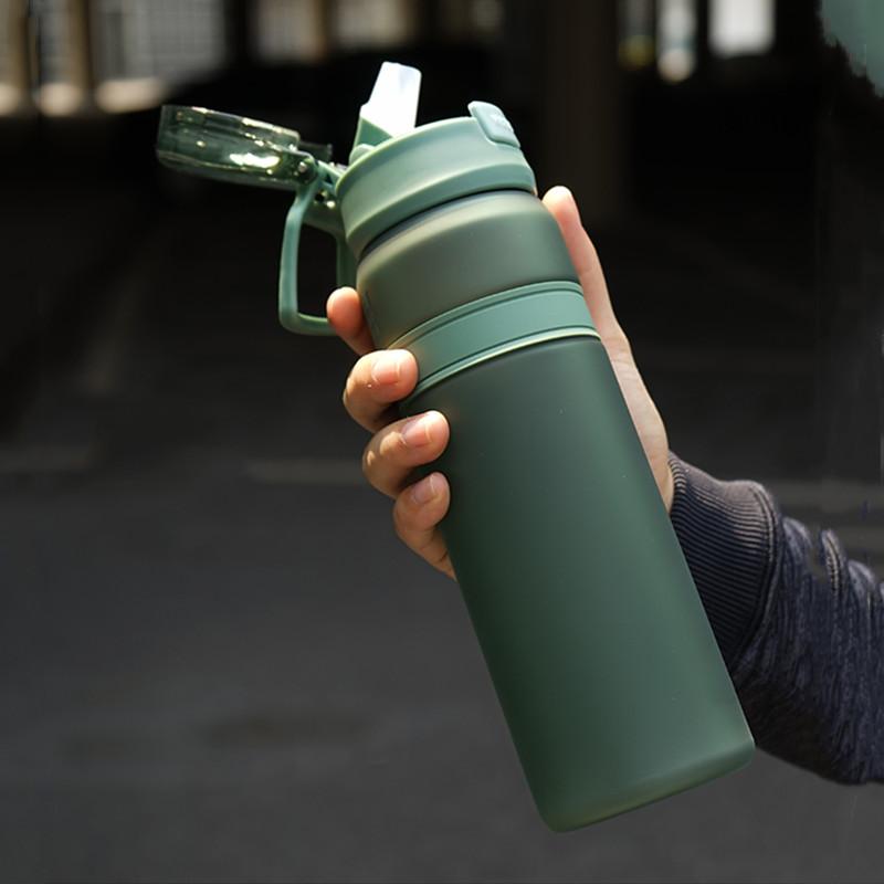 6 Colors Portable Tritan Material Water Bottle With Straw Outdoor Sport Fitness Drinking Bottles Durable Plastic Bottle